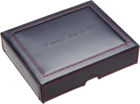 محفظة جديدة للرجال جلدية مزدوجة الطي من تومي هيلفجر, رمادي أزرق, 4.2x3.4, Bo-31tl130012 in Saudi Arabia