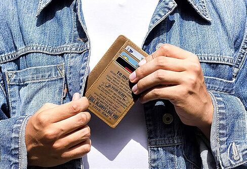 محافظ Ortarco الرجالية البسيطة هدية للابن من الأم، محفظة جيب أمامية رفيعة من جلد البقر RFID in Kuwait