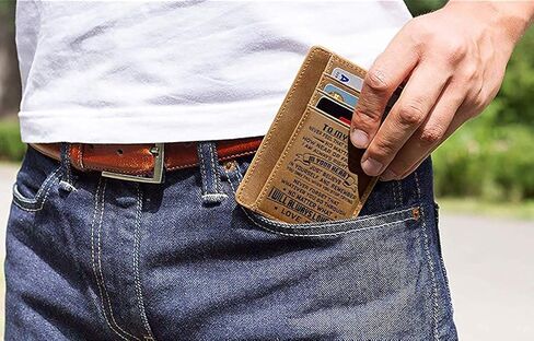 محافظ Ortarco الرجالية البسيطة هدية للابن من الأم، محفظة جيب أمامية رفيعة من جلد البقر RFID in Kuwait