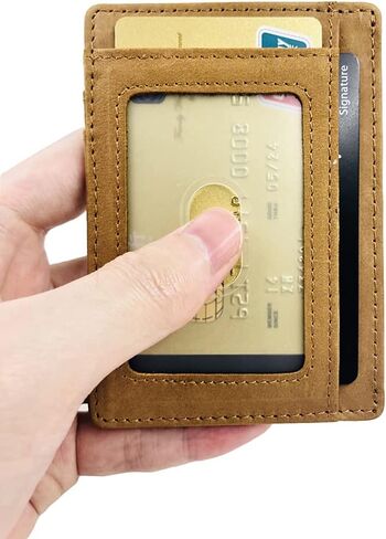 محافظ Ortarco الرجالية البسيطة هدية للابن من الأم، محفظة جيب أمامية رفيعة من جلد البقر RFID in Kuwait