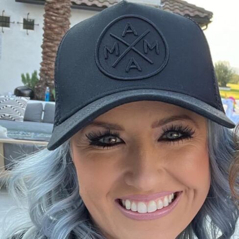 قبعة بيسبول نسائية سوداء مطرزة بشعار Mama X™ من TINY TRUCKER Co. قبعة سائق شاحنة سوداء شبكية خلفية قابلة للتعديل مقاس واحد يناسب الجميع، تعتيم in Kuwait