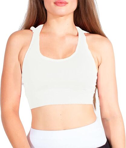 حمالة صدر رياضية للسيدات من RUNNER ISLAND ذات قلنسوة عالية التأثير بأشرطة من الخلف للجري والتمارين واليوجا in Kuwait