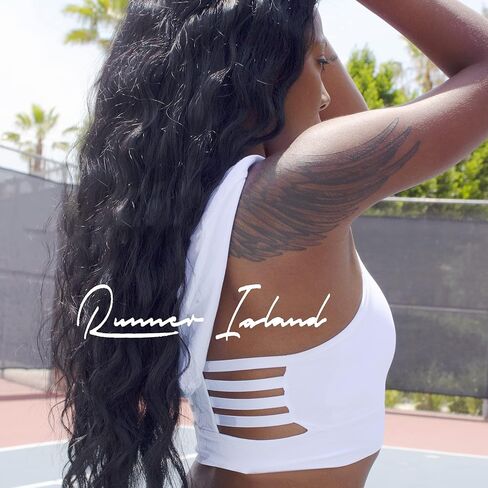 حمالة صدر رياضية للسيدات من RUNNER ISLAND ذات قلنسوة عالية التأثير بأشرطة من الخلف للجري والتمارين واليوجا in Kuwait