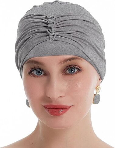 osvyo Bamboo Soft Chemo Headwear Beanie Cap for Women Hair Loss- Hats for Cancer Handmade in Saudi Arabia