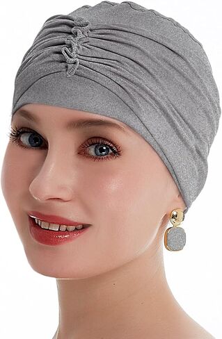 osvyo Bamboo Soft Chemo Headwear Beanie Cap for Women Hair Loss- Hats for Cancer Handmade in Saudi Arabia