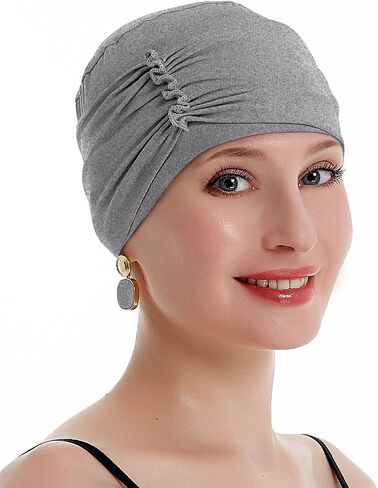osvyo Bamboo Soft Chemo Headwear Beanie Cap for Women Hair Loss- Hats for Cancer Handmade in Saudi Arabia