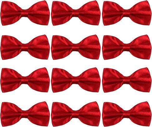 Neck Bowtie Tuxedo for Men Adjustable Solid Satin Pre-tied 12 Pcs Wedding Party in Kuwait