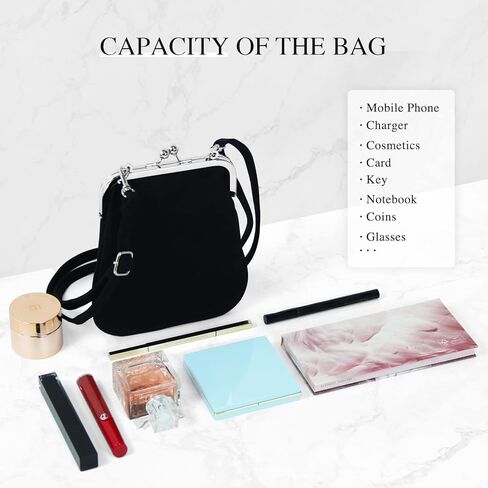 فيامور شنطة كروس صغيرة من القماش للنساء المراهقات من الخيوط، محفظة للهاتف الخلوي، شنطة كتف كروس للسفر للنساء، اسود, أسود in Kuwait