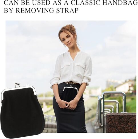 فيامور شنطة كروس صغيرة من القماش للنساء المراهقات من الخيوط، محفظة للهاتف الخلوي، شنطة كتف كروس للسفر للنساء، اسود, أسود in Kuwait