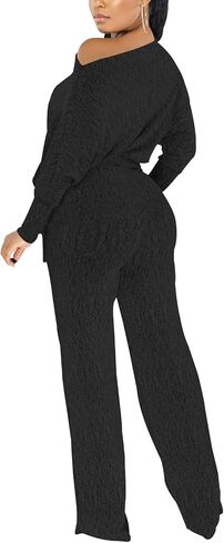DinyIn Sexy Deep V Neck Long Wide Leg Pant for Women Casual Solid Jumpsuits Plus Size Romper with Belt in Kuwait