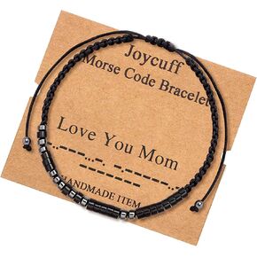 JoycuFF Morse Code Bracelets for Women Funny Gift for Girls Inspirational Jewelry with Secret Message Christmas Birthday Gifts to Her