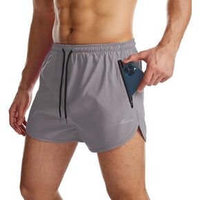 Surenow Men's 3 Inch Running Shorts Workout Athletic Quick-Dry Shorts