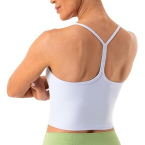 Ukaste Women's Studio Essential Y-Back Workout Bra Top - Longline Padded Camisole Crop Tank Tops with Built-in Bra in Kuwait