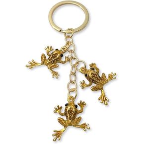 Evenchae Leaping Frogs Keychain with Gift Bag - 4.25 in Long