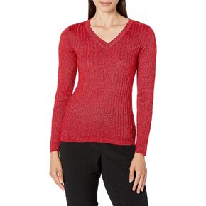 Tommy Hilfiger Women's Lightweight Vneck Metallic Sweater in Saudi Arabia