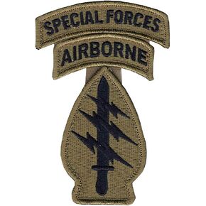 Special Forces OCP Patch with Airborne, Special Forces, Tabs and Hook Fastener - No Space (EA) in Kuwait
