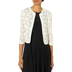 Anne Klein Women's Floral Lace Mesh Cardigan