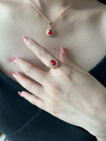 Txibikn 4 قطع أزياء أنيقة قطرات المياه الكريستال قلادة القرط سوار خاتم مجوهرات مجموعة للنساء زوجة حفل زفاف حفلة التخرج هدايا عطلة in Kuwait