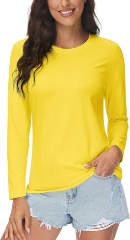 MAGCOMSEN Women's Long Sleeve Shirts UPF50+ Sun Protection Quick Dry Shirts for Hiking Atheltic Workout Rash Guard Tops in Saudi Arabia