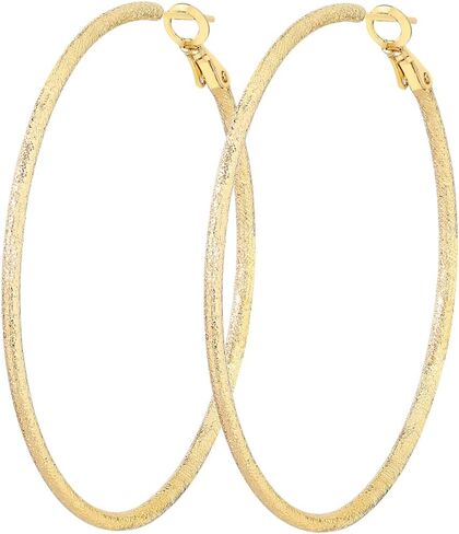 14K Gold Hoop Earrings for Women Stunning Oversized Gold Hoop Chunky Earrings for Women Elegant Thin Gold Hoops 60mm in Kuwait