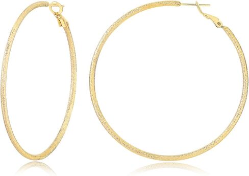 14K Gold Hoop Earrings for Women Stunning Oversized Gold Hoop Chunky Earrings for Women Elegant Thin Gold Hoops 60mm in Kuwait