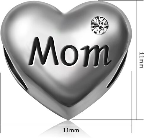 JMQJewelry أمي القلب الحب عيد الميلاد جوهرة يناير-ديسمبر شهر المرأة الخرز السحر للأساور ابن ابنة مجوهرات in Saudi Arabia