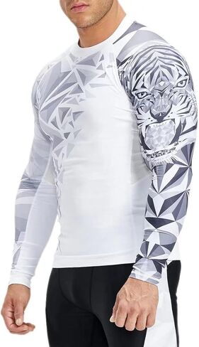 واقي ADOREISM للرجال سريع الجفاف بعامل حماية من أشعة الشمس 50+ للحماية من الشمس وأكمام طويلة مضغوطة BJJ Rash Guard in Kuwait