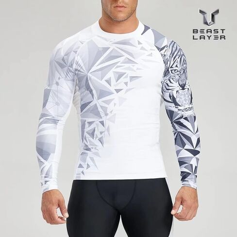 واقي ADOREISM للرجال سريع الجفاف بعامل حماية من أشعة الشمس 50+ للحماية من الشمس وأكمام طويلة مضغوطة BJJ Rash Guard in Kuwait