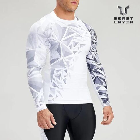 واقي ADOREISM للرجال سريع الجفاف بعامل حماية من أشعة الشمس 50+ للحماية من الشمس وأكمام طويلة مضغوطة BJJ Rash Guard in Kuwait