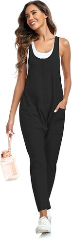 بذلة نسائية كاجوال من BKRIVE بدون أكمام وحزام أوسع وزر سفلي فضفاض وسروال طويل مع جيوب in Kuwait