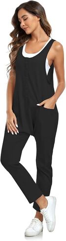 بذلة نسائية كاجوال من BKRIVE بدون أكمام وحزام أوسع وزر سفلي فضفاض وسروال طويل مع جيوب in Kuwait