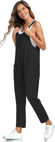 بذلة نسائية كاجوال من BKRIVE بدون أكمام وحزام أوسع وزر سفلي فضفاض وسروال طويل مع جيوب in Kuwait