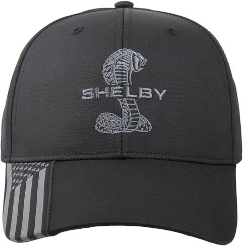 قبعة Shelby Tonal Flag Brim - منتج Shelby® مرخص رسميًا - قابل للتعديل، مقاس واحد يناسب الجميع - مزين بالعلم الأمريكي باللون الأسود in Saudi Arabia