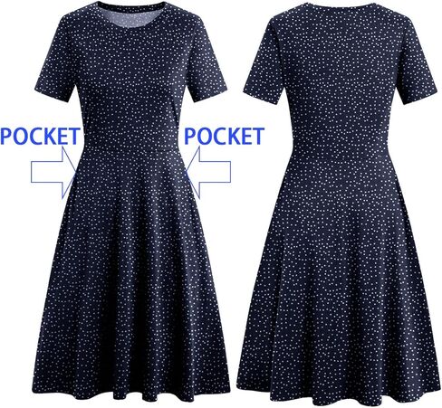 فستان نسائي أنيق عتيق من القطن كاجوال بطبعة زهور وحفلات العمل على شكل حرف A مع جيوب 162 in Kuwait