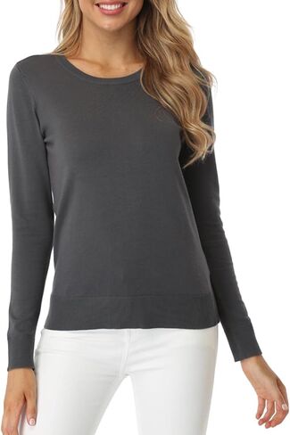Fuinloth Women's Sweater, Lightweight Crewneck Long Sleeve Pullover in Kuwait