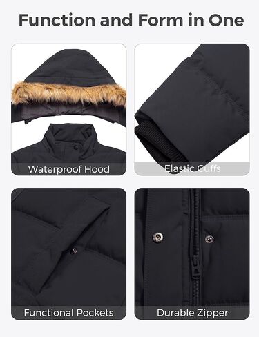 Wantdo Women's Plus Size Winter Coat Quilted Thicken Puffer Jacket with Removable Hood in Saudi Arabia