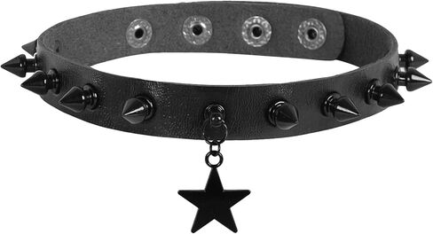 MILAKOO Punk Black Choker Gothic Spiked Rivets for Women Men with Charm Pendant Leather Necklace in Kuwait