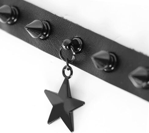 MILAKOO Punk Black Choker Gothic Spiked Rivets for Women Men with Charm Pendant Leather Necklace in Kuwait