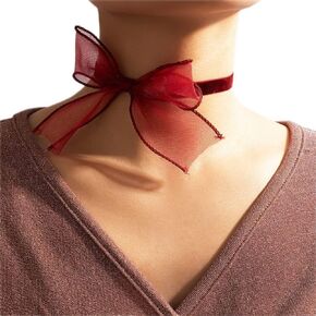 Sexy Lace Bow-knot Choker Necklace Black Suede Flower Collar Necklace Vintage Vampire Cosplay Party Accessories for Women and Girls in Saudi Arabia