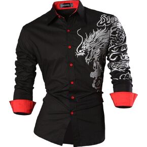 Sportrendy Men's Slim Fit Long Sleeves Casual Button Down Dress Shirts JZS041 in Saudi Arabia