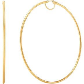 Welry 80mm Round Hoop Earrings with Bridge in 14K Yellow Gold in Kuwait