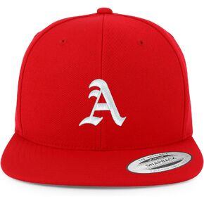 Trendy Apparel Shop Old English A Embroidered Flat Bill Snapback Cap