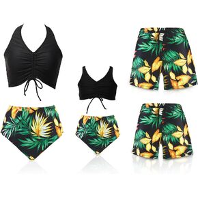 ATOZ Matching Family Swimsuits, Bikini Sets for Women/Girl Boy Swim Trunks Mother Daughter Swimwear Father Son Bathing Suits
