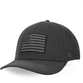 Dumont Supply - قبعة العلم الأمريكي، منقار منحني، قبعة Snapback للأداء، قبعة بيسبول مقاومة للماء، للرجال والنساء in Kuwait
