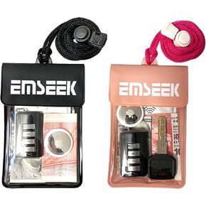 EMSEEK Waterproof Wallet Waterproof Car key Fob Holder Pouch Surf Dry case Bag For Key Cash Credit Card ID Badge Fishing License (Black) in Kuwait