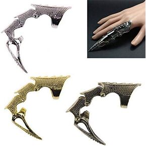 Barhunkft(TM) Punk Gothic Rings Rock Scroll Joint Armor Knuckle Metal Full Finger Claw Ring(Random Color) in Saudi Arabia