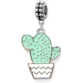 Dangle Green Crystal Coconut/Palm Tree Charm Bead