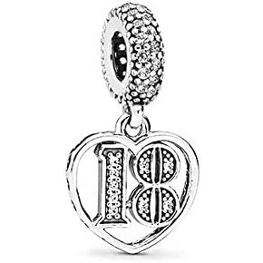 Birthday Number 21 30 16 18 50 60 Anniversary Celebration Charms fit Pandora Moments Bracelets Gift Wife Women Girls Family