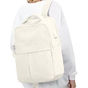 wepadre Black Carry on Backpack for Women Small Travel Laptop Backpack Work Backpack for Men Personal Item Travel Bag College Backpacks for Women Beis Backpack