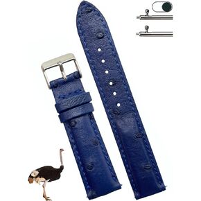 vinacreations Handmade Genuine Ostrich Leather Watch Band Men Quick Release Replacement Wrist Watch Strap 18mm 19mm 20mm 21mm 22mm Exotic Leather Strap